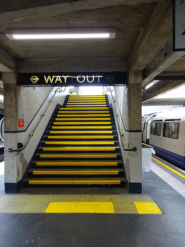 Arnos Grove steps to exit platform