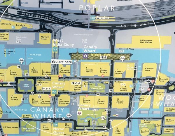 Canary Wharf Map - in May 2022.