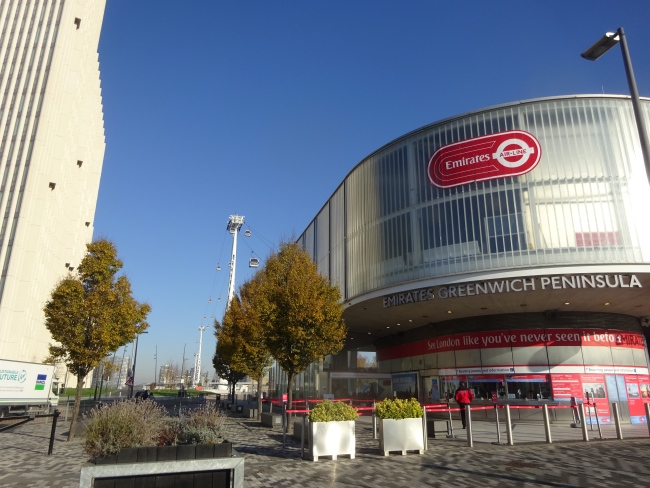 Emirates Cable car station, Greenwich Peninsula  - in November 2021