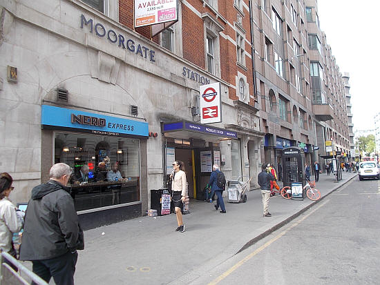 Moorgate station - in May 2019