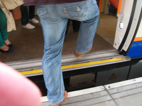 This is a shot of the gap and step on one of the Overland trains heading for Richmond