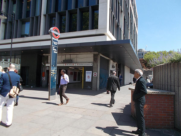 Tower Hill station, lifts serving both platforms - in May 2019